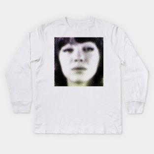 Anna Karina 60s Halftone Style Design Kids Long Sleeve T-Shirt